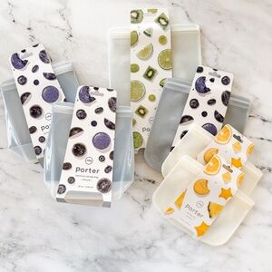 W&P Porter Reusable Silicone Bags Set x 6 - Mint, Slate, & Cream